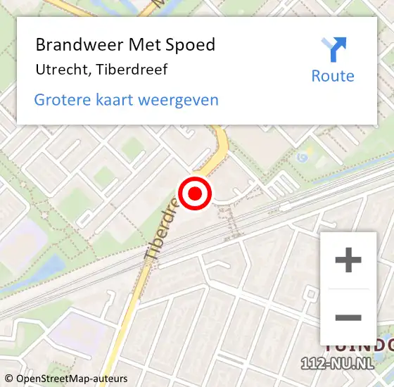 Locatie op kaart van de 112 melding: Brandweer Met Spoed Naar Utrecht, Tiberdreef op 26 maart 2022 13:31