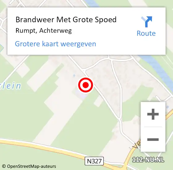 Locatie op kaart van de 112 melding: Brandweer Met Grote Spoed Naar Rumpt, Achterweg op 26 maart 2022 13:40