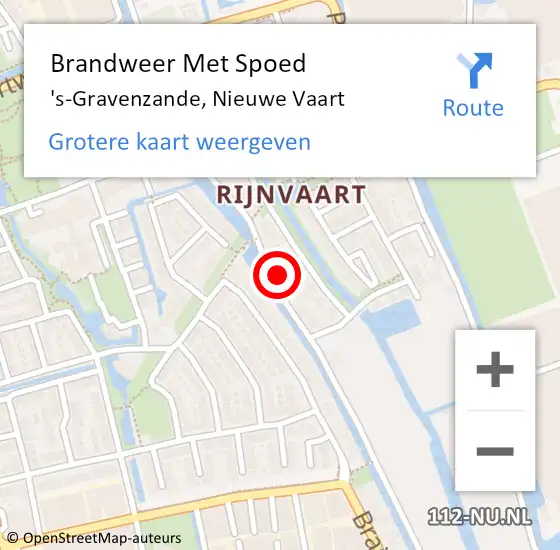 Locatie op kaart van de 112 melding: Brandweer Met Spoed Naar 's-Gravenzande, Nieuwe Vaart op 26 maart 2022 14:07