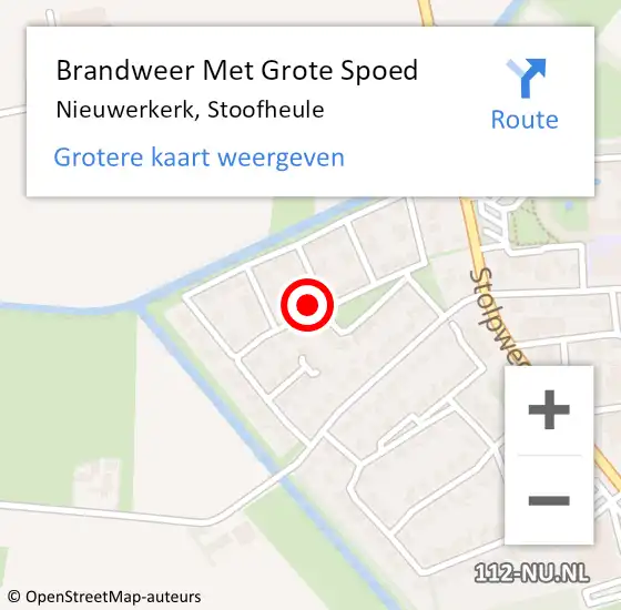 Locatie op kaart van de 112 melding: Brandweer Met Grote Spoed Naar Nieuwerkerk, Stoofheule op 26 maart 2022 14:17