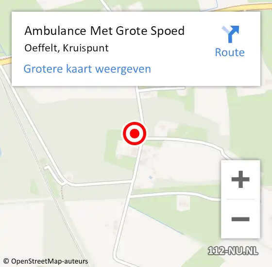 Locatie op kaart van de 112 melding: Ambulance Met Grote Spoed Naar Oeffelt, Kruispunt op 12 juli 2014 09:51