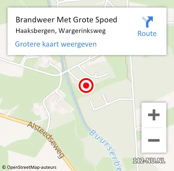 Locatie op kaart van de 112 melding: Brandweer Met Grote Spoed Naar Haaksbergen, Wargerinksweg op 26 maart 2022 14:27