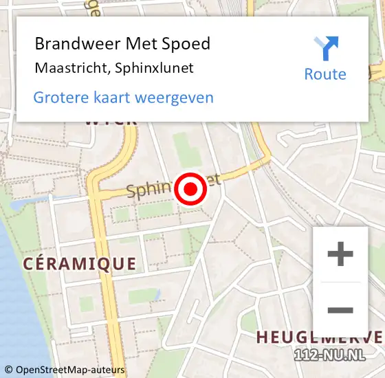 Locatie op kaart van de 112 melding: Brandweer Met Spoed Naar Maastricht, Sphinxlunet op 26 maart 2022 14:40