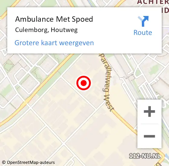 Locatie op kaart van de 112 melding: Ambulance Met Spoed Naar Culemborg, Houtweg op 26 maart 2022 14:45