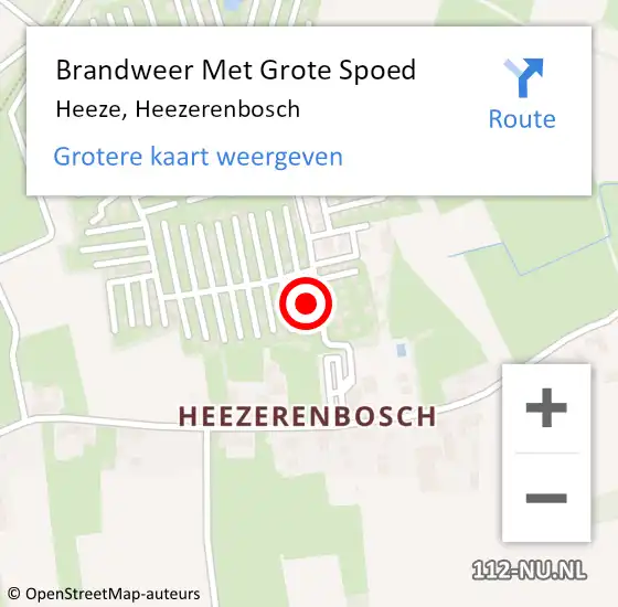 Locatie op kaart van de 112 melding: Brandweer Met Grote Spoed Naar Heeze, Heezerenbosch op 26 maart 2022 14:52