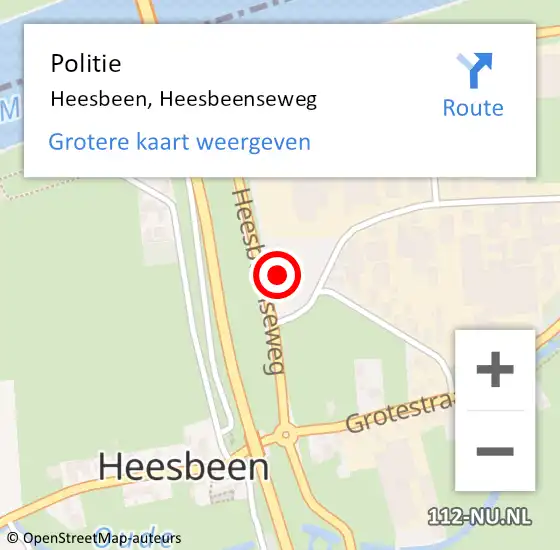 Locatie op kaart van de 112 melding: Politie Heesbeen, Heesbeenseweg op 26 maart 2022 14:53