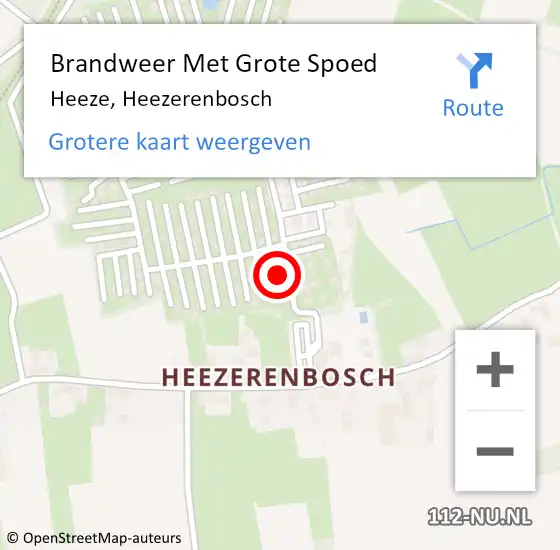 Locatie op kaart van de 112 melding: Brandweer Met Grote Spoed Naar Heeze, Heezerenbosch op 26 maart 2022 15:17