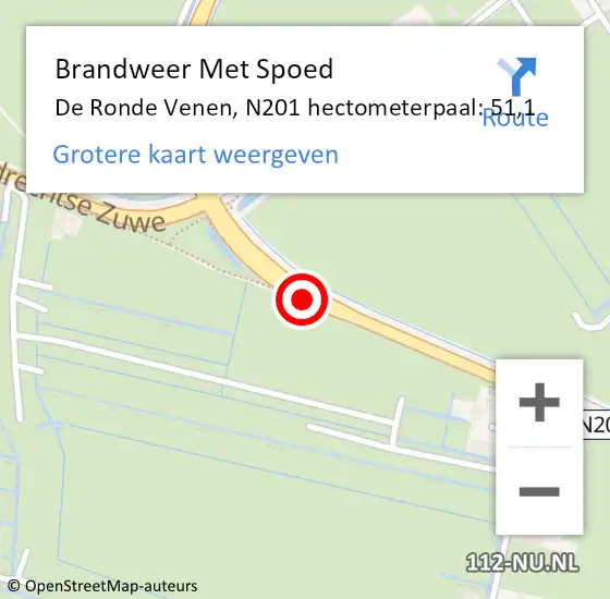 Locatie op kaart van de 112 melding: Brandweer Met Spoed Naar De Ronde Venen, N201 hectometerpaal: 51,1 op 26 maart 2022 15:19