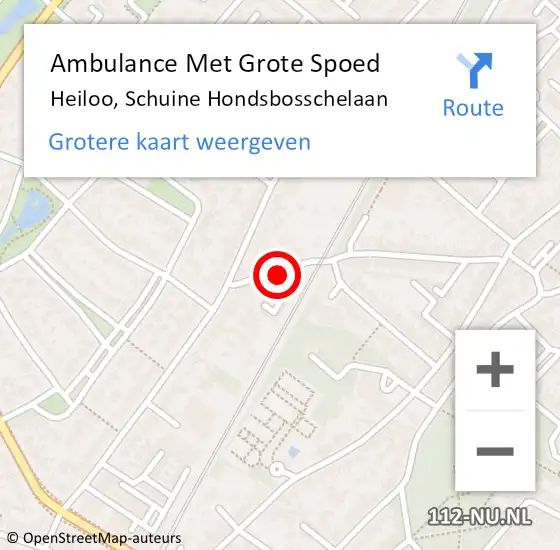 Locatie op kaart van de 112 melding: Ambulance Met Grote Spoed Naar Heiloo, Schuine Hondsbosschelaan op 26 maart 2022 15:21