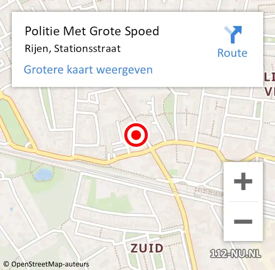 Locatie op kaart van de 112 melding: Politie Met Grote Spoed Naar Rijen, Stationsstraat op 26 maart 2022 15:23