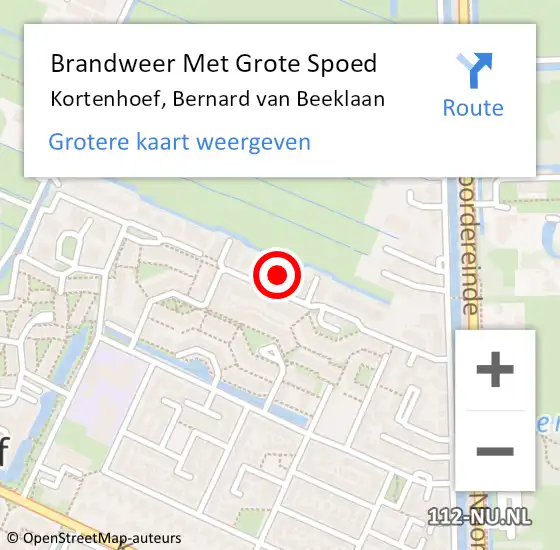 Locatie op kaart van de 112 melding: Brandweer Met Grote Spoed Naar Kortenhoef, Bernard van Beeklaan op 26 maart 2022 15:32