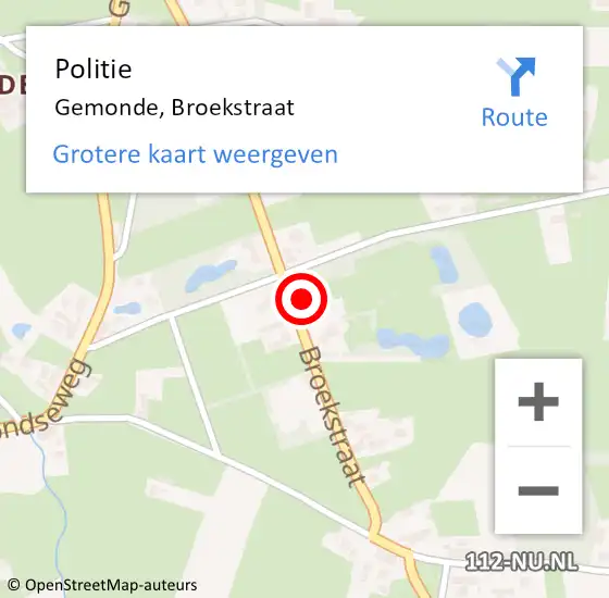 Locatie op kaart van de 112 melding: Politie Gemonde, Broekstraat op 26 maart 2022 15:41