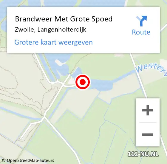 Locatie op kaart van de 112 melding: Brandweer Met Grote Spoed Naar Zwolle, Langenholterdijk op 26 maart 2022 16:01