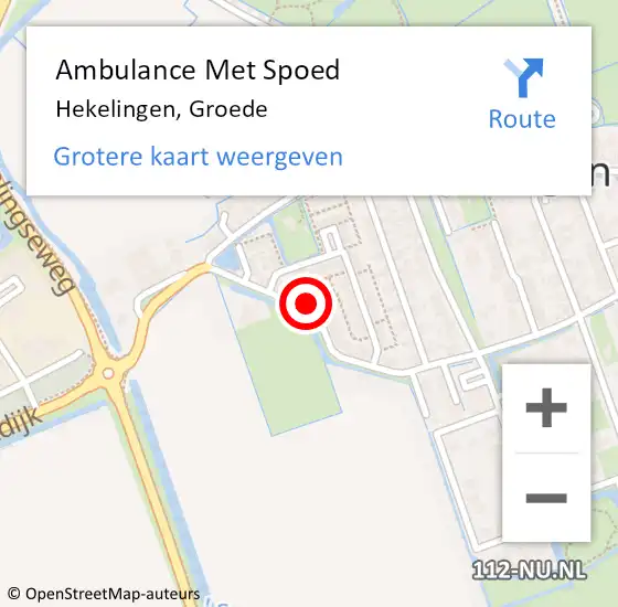 Locatie op kaart van de 112 melding: Ambulance Met Spoed Naar Hekelingen, Groede op 26 maart 2022 16:11