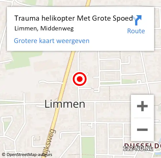Locatie op kaart van de 112 melding: Trauma helikopter Met Grote Spoed Naar Limmen, Middenweg op 26 maart 2022 16:25