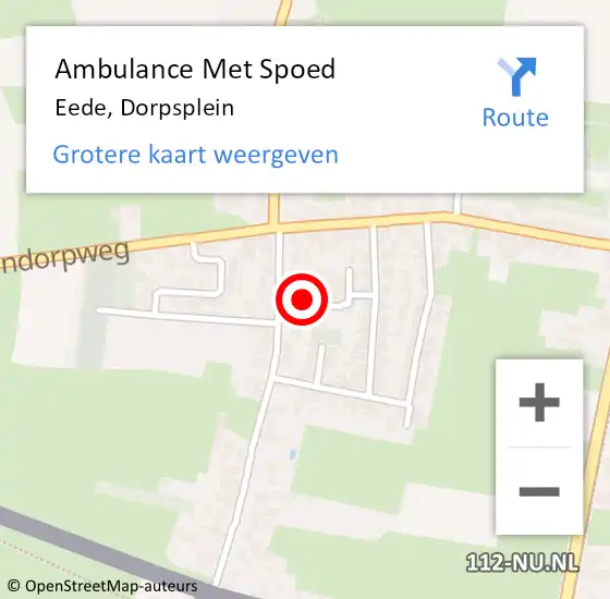 Locatie op kaart van de 112 melding: Ambulance Met Spoed Naar Eede, Dorpsplein op 12 juli 2014 10:07