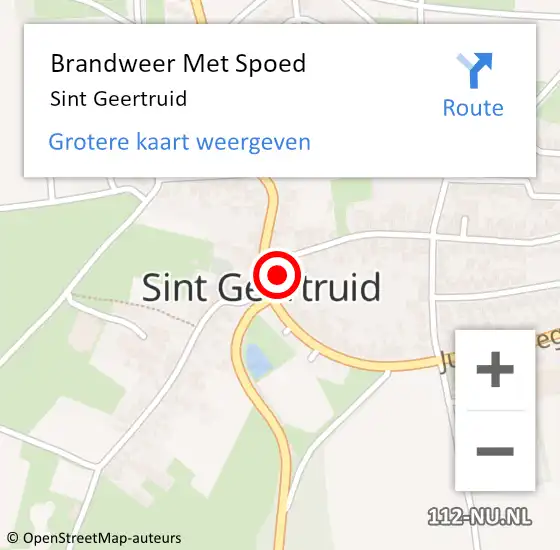 Locatie op kaart van de 112 melding: Brandweer Met Spoed Naar Sint Geertruid op 26 maart 2022 16:57