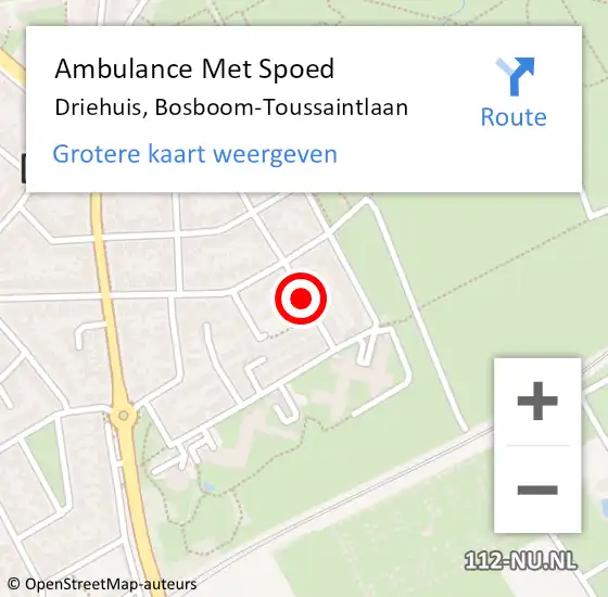 Locatie op kaart van de 112 melding: Ambulance Met Spoed Naar Driehuis, Bosboom-Toussaintlaan op 26 maart 2022 16:57