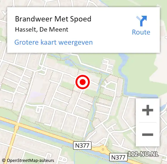 Locatie op kaart van de 112 melding: Brandweer Met Spoed Naar Hasselt, De Meent op 26 maart 2022 17:43