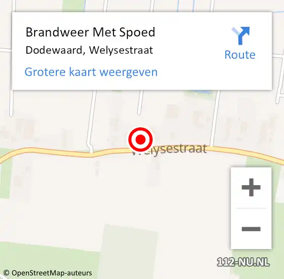 Locatie op kaart van de 112 melding: Brandweer Met Spoed Naar Dodewaard, Welysestraat op 26 maart 2022 17:46