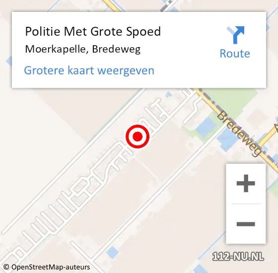 Locatie op kaart van de 112 melding: Politie Met Grote Spoed Naar Zevenhuizen, Bredeweg op 26 maart 2022 18:21