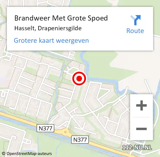 Locatie op kaart van de 112 melding: Brandweer Met Grote Spoed Naar Hasselt, Drapeniersgilde op 26 maart 2022 18:49