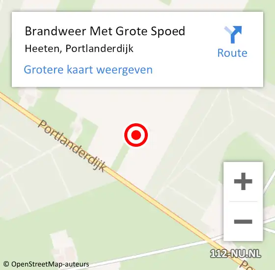 Locatie op kaart van de 112 melding: Brandweer Met Grote Spoed Naar Heeten, Portlanderdijk op 26 maart 2022 19:28