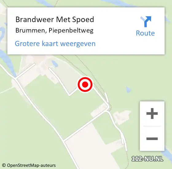 Locatie op kaart van de 112 melding: Brandweer Met Spoed Naar Brummen, Piepenbeltweg op 26 maart 2022 19:30