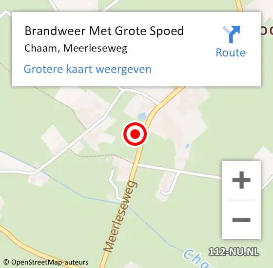 Locatie op kaart van de 112 melding: Brandweer Met Grote Spoed Naar Chaam, Meerleseweg op 26 maart 2022 20:02