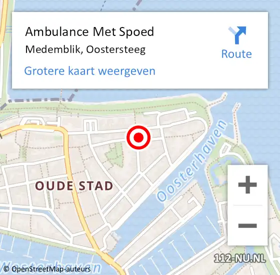 Locatie op kaart van de 112 melding: Ambulance Met Spoed Naar Medemblik, Oostersteeg op 26 maart 2022 20:22