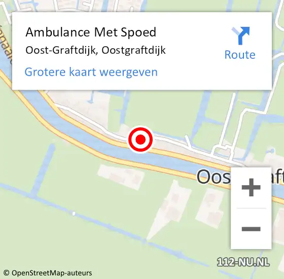 Locatie op kaart van de 112 melding: Ambulance Met Spoed Naar Oost-Graftdijk, Oostgraftdijk op 26 maart 2022 20:32