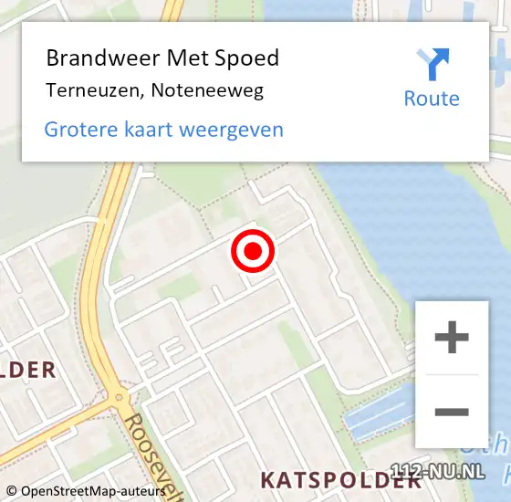 Locatie op kaart van de 112 melding: Brandweer Met Spoed Naar Terneuzen, Noteneeweg op 26 maart 2022 20:38