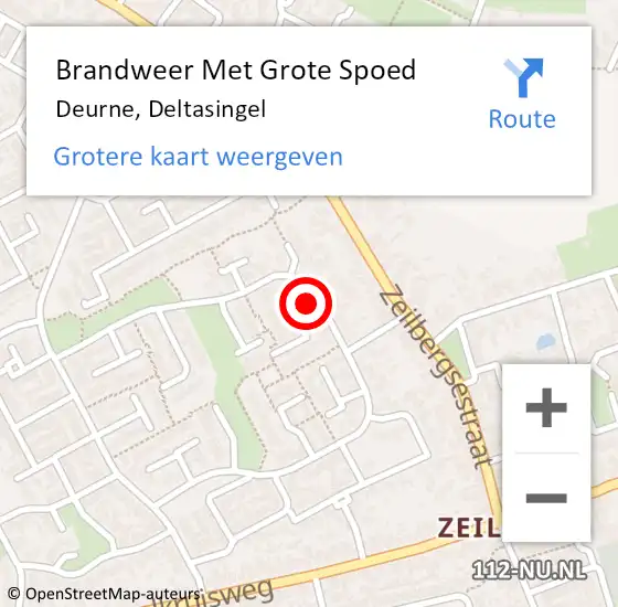 Locatie op kaart van de 112 melding: Brandweer Met Grote Spoed Naar Deurne, Deltasingel op 26 maart 2022 21:00