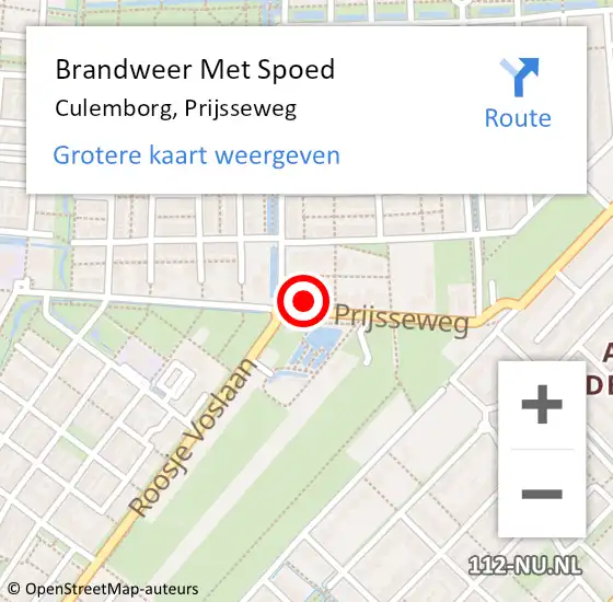 Locatie op kaart van de 112 melding: Brandweer Met Spoed Naar Culemborg, Prijsseweg op 26 maart 2022 22:01