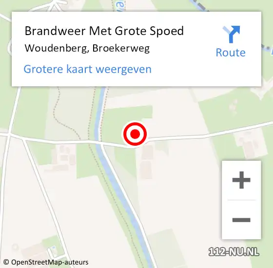 Locatie op kaart van de 112 melding: Brandweer Met Grote Spoed Naar Woudenberg, Broekerweg op 26 maart 2022 22:21