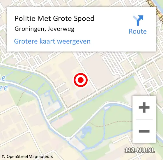 Locatie op kaart van de 112 melding: Politie Met Grote Spoed Naar Groningen, Jeverweg op 26 maart 2022 22:47