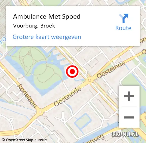 Locatie op kaart van de 112 melding: Ambulance Met Spoed Naar Voorburg, Broek op 26 maart 2022 22:47