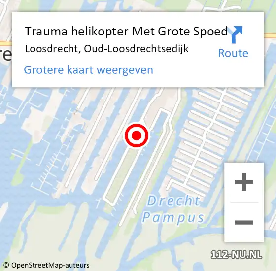 Locatie op kaart van de 112 melding: Trauma helikopter Met Grote Spoed Naar Loosdrecht, Oud-Loosdrechtsedijk op 26 maart 2022 23:07