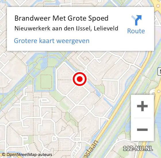 Locatie op kaart van de 112 melding: Brandweer Met Grote Spoed Naar Nieuwerkerk aan den IJssel, Lelieveld op 26 maart 2022 23:08