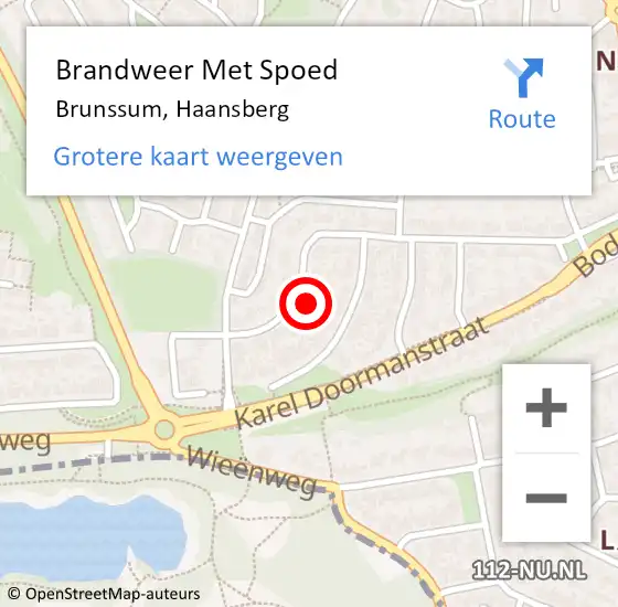 Locatie op kaart van de 112 melding: Brandweer Met Spoed Naar Brunssum, Haansberg op 26 maart 2022 23:20