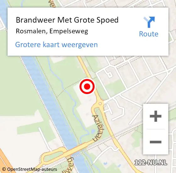 Locatie op kaart van de 112 melding: Brandweer Met Grote Spoed Naar Rosmalen, Empelseweg op 26 maart 2022 23:33