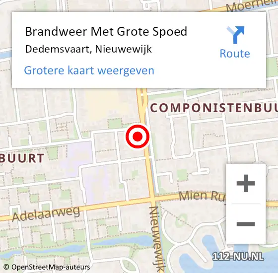 Locatie op kaart van de 112 melding: Brandweer Met Grote Spoed Naar Dedemsvaart, Nieuwewijk op 26 maart 2022 23:45