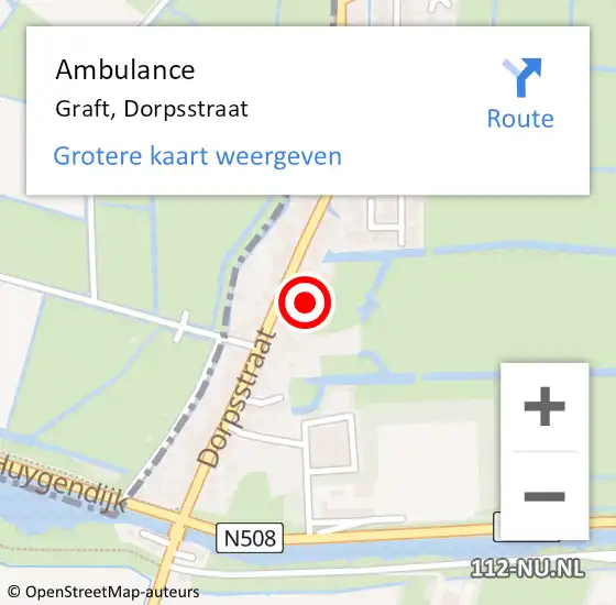 Locatie op kaart van de 112 melding: Ambulance Graft, Dorpsstraat op 26 maart 2022 23:59
