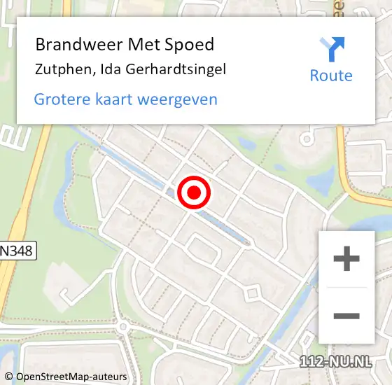 Locatie op kaart van de 112 melding: Brandweer Met Spoed Naar Zutphen, Ida Gerhardtsingel op 27 maart 2022 00:07