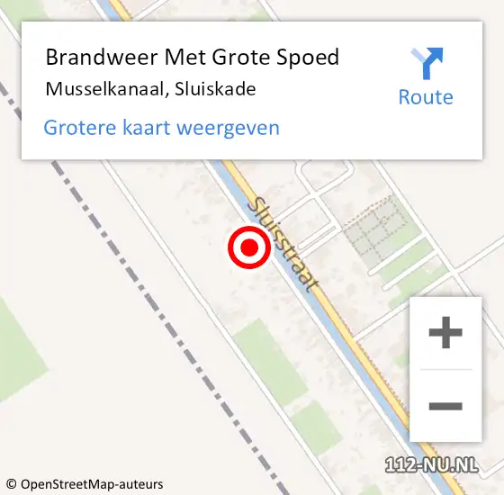 Locatie op kaart van de 112 melding: Brandweer Met Grote Spoed Naar Musselkanaal, Sluiskade op 27 maart 2022 00:19