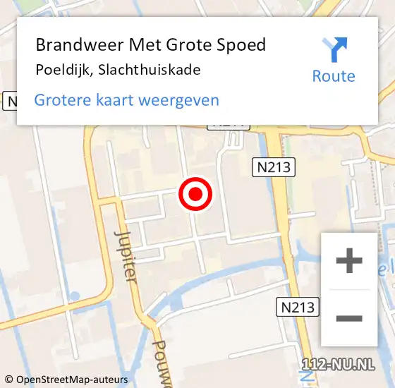 Locatie op kaart van de 112 melding: Brandweer Met Grote Spoed Naar Poeldijk, Slachthuiskade op 27 maart 2022 00:35