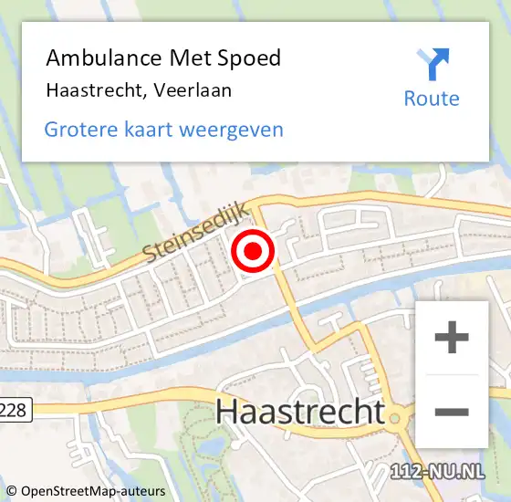 Locatie op kaart van de 112 melding: Ambulance Met Spoed Naar Haastrecht, Veerlaan op 27 maart 2022 00:42