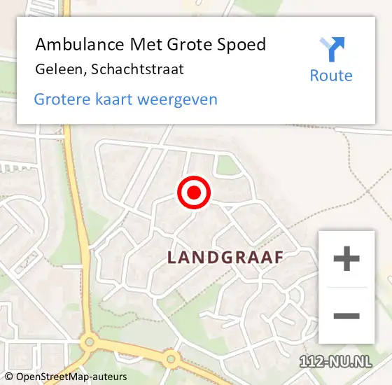 Locatie op kaart van de 112 melding: Ambulance Met Grote Spoed Naar Geleen, Schachtstraat op 12 juli 2014 10:59