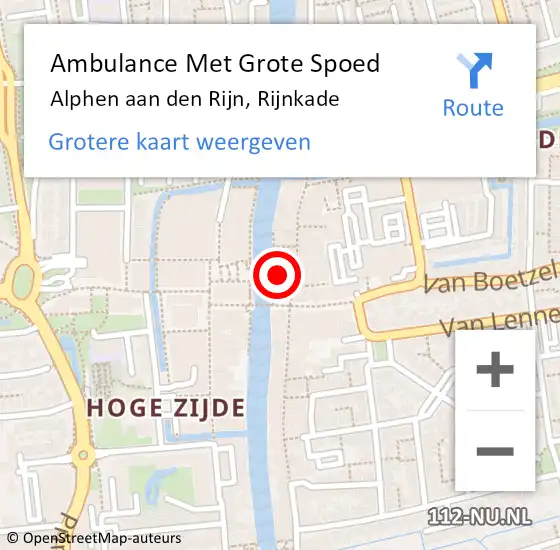 Locatie op kaart van de 112 melding: Ambulance Met Grote Spoed Naar Alphen aan den Rijn, Rijnkade op 27 maart 2022 03:08