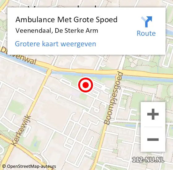 Locatie op kaart van de 112 melding: Ambulance Met Grote Spoed Naar Veenendaal, De Sterke Arm op 27 maart 2022 04:23